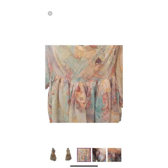 Free People Selkie The Cottage Puff Mucha Babydoll Puff Sleeve Mini Dress Size M - Picture 9 of 13